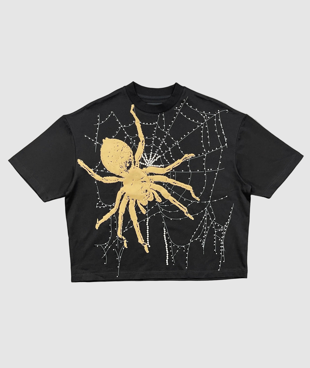 Spider Stone/Pearl Crop Tee