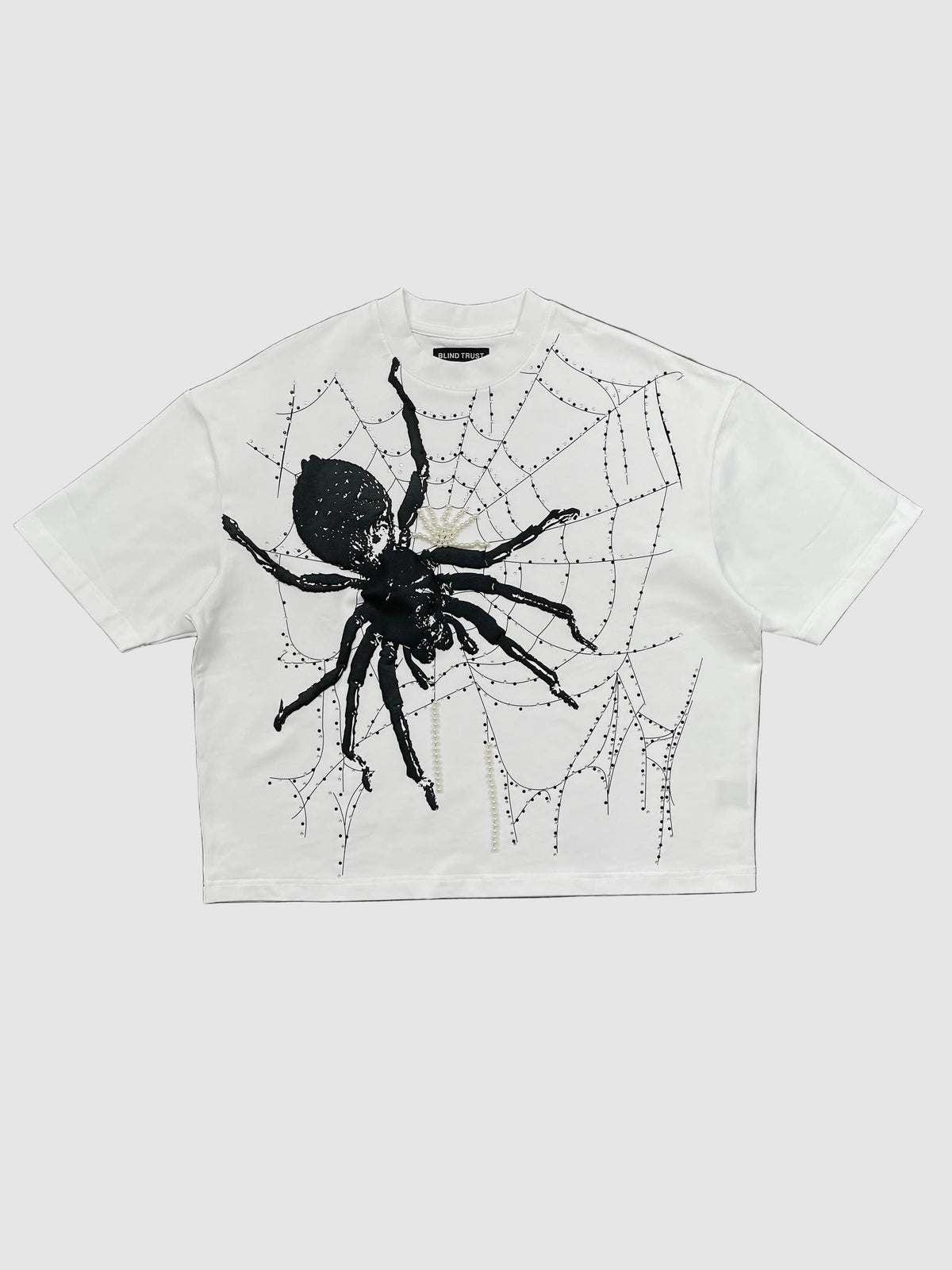 Spider Stone/Pearl Crop Tee