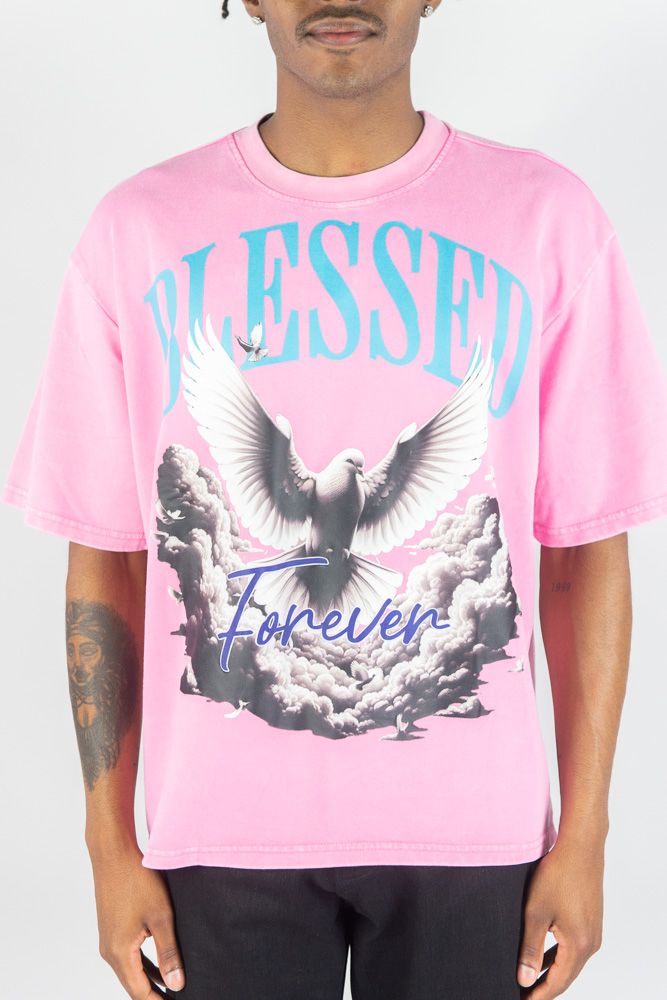 Blessed Forever Graphic Tee - Pink