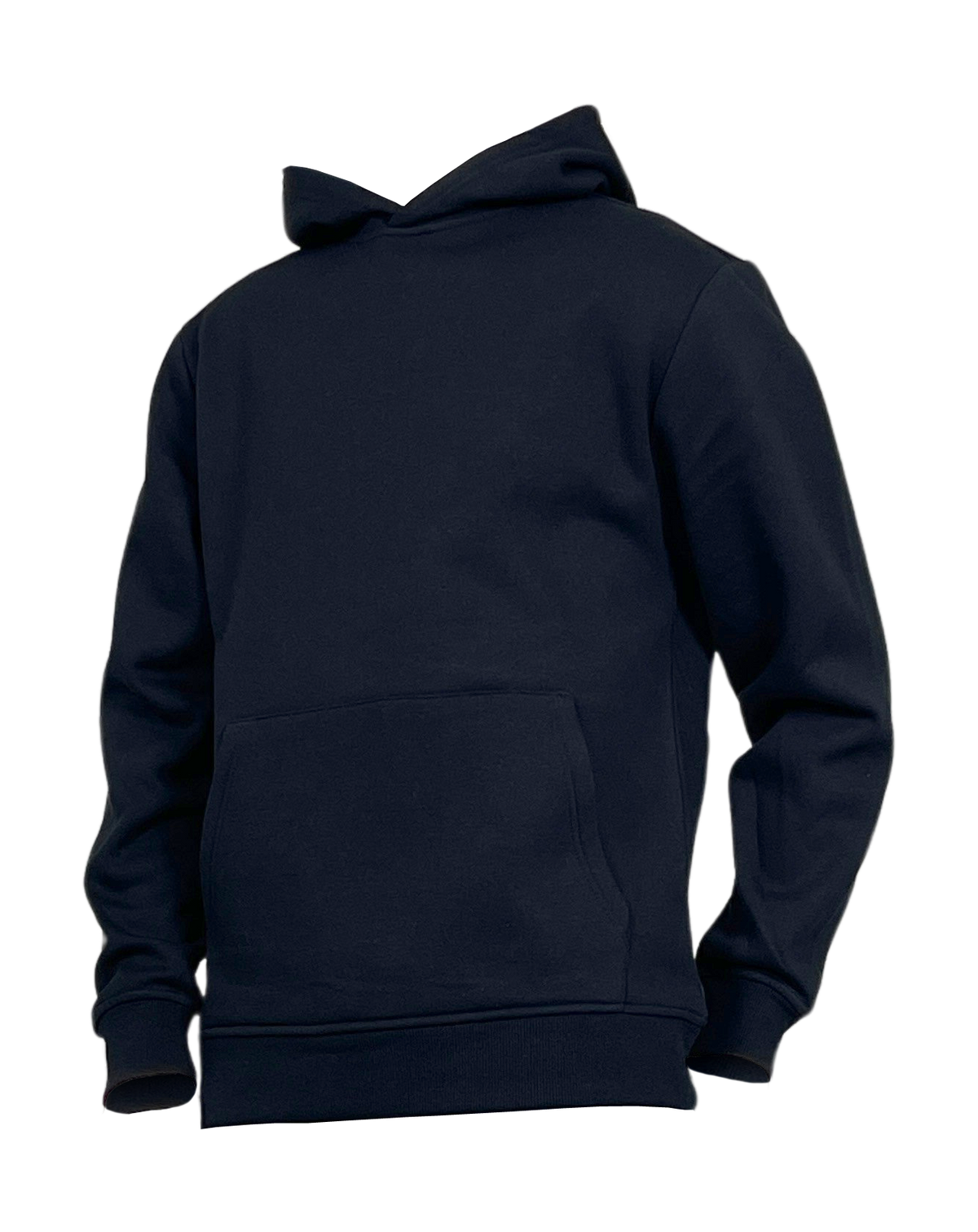 Solid Pullover Fleece Hoody - Black