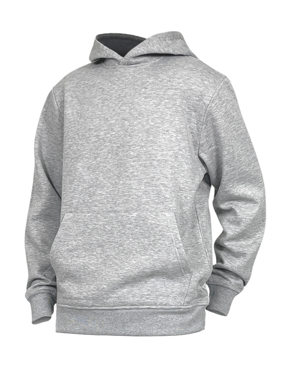 Solid Pullover Fleece Hoody - Lt Gray