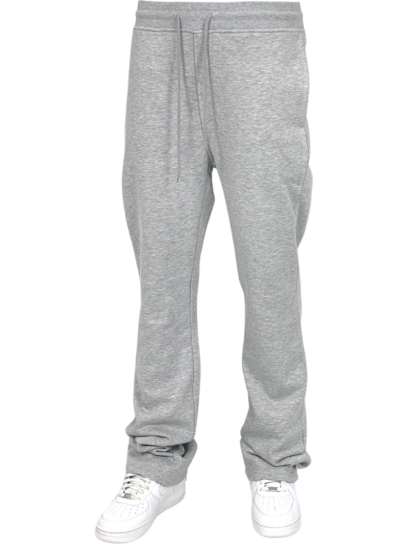 Solid Stack Fleece Pants - Lt Gray
