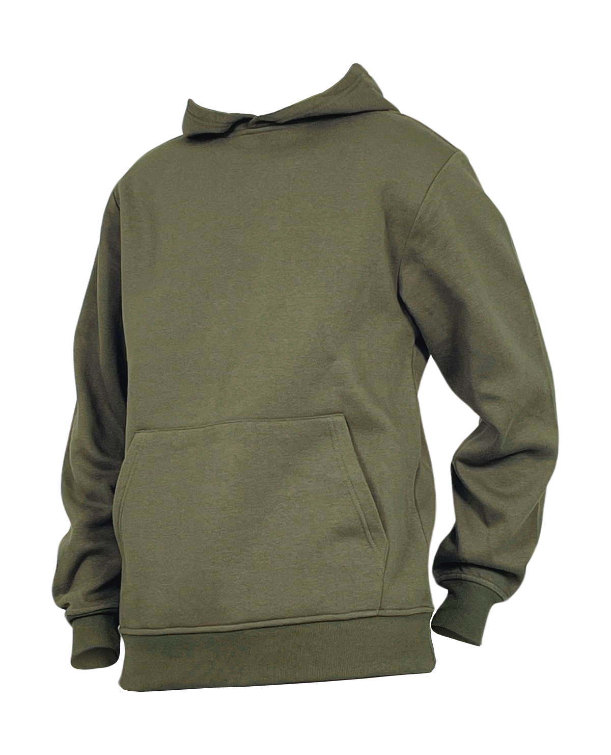 Solid Pullover Fleece Hoody - Olive