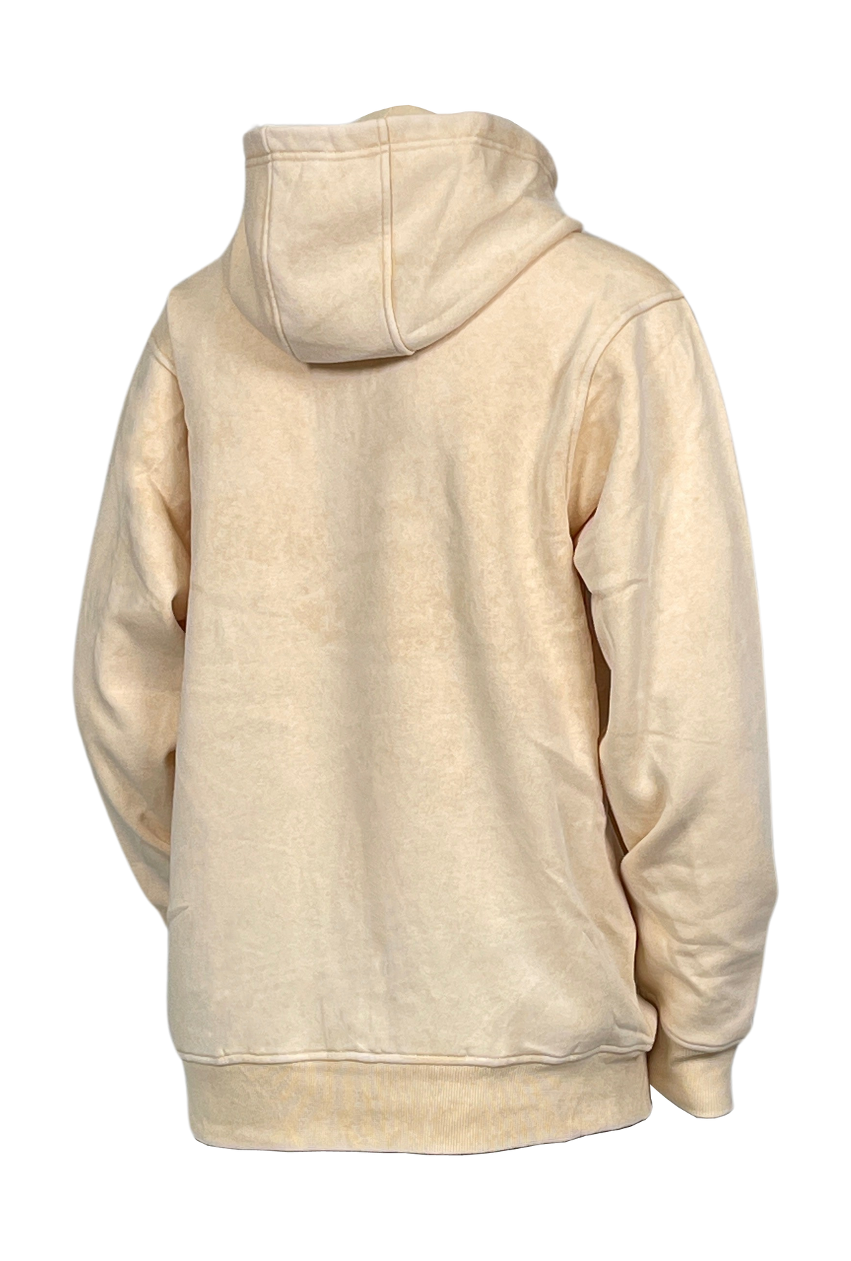 Acid Wash Pullover Fleece Hoodie - Cream back