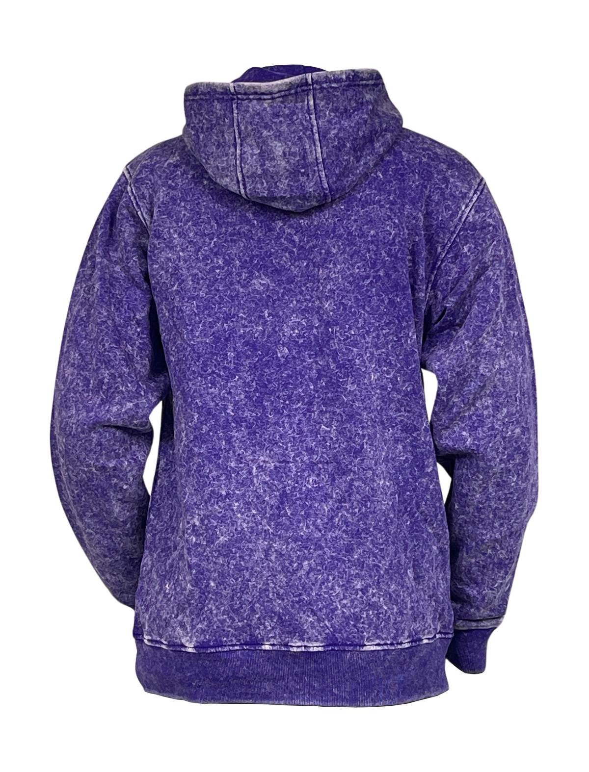 Acid Wash Pullover Fleece Hoodie - Purple back