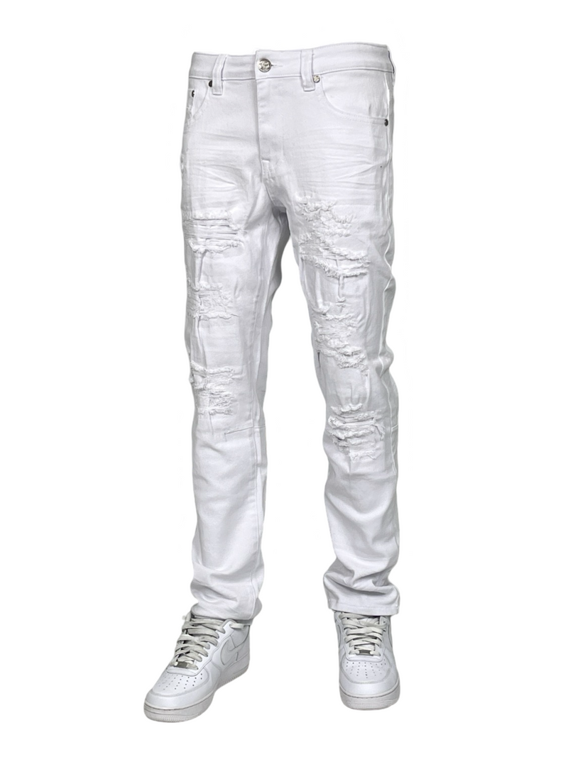Men's Big & Tall Slim Fit Rip & Repair Jeans — alternate view