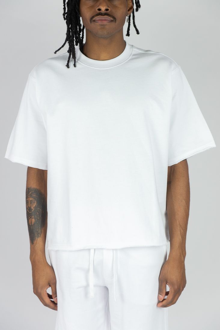 Men's Baby Terry Crop Tee & Shorts Set — alternate view