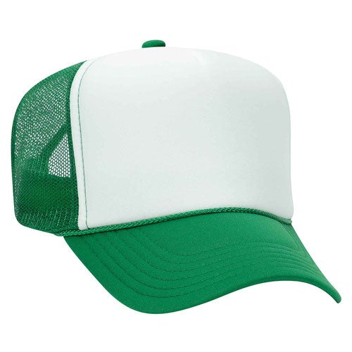 Foam Front Trucker Cap - Kelly-White-Kelly