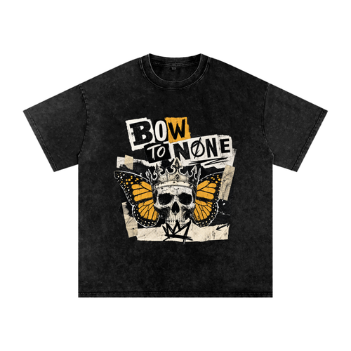 Bow to None Snow Washed Oversized Cotton T-Shirt