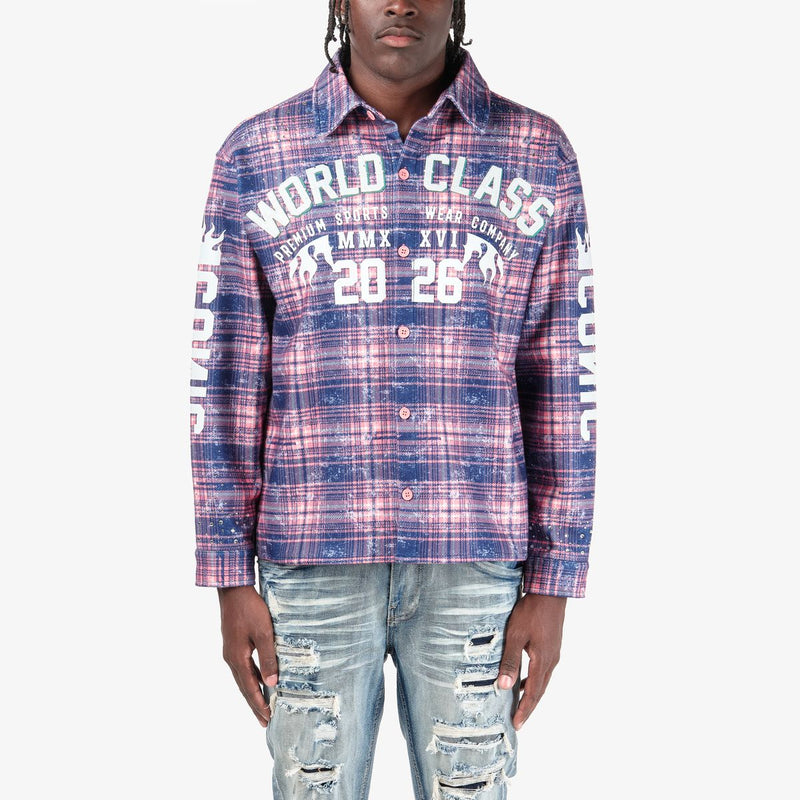 World Class Iconic LS Plaid - Pink