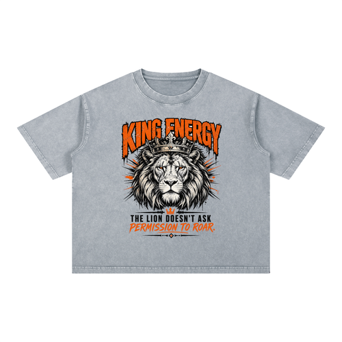 Lions Roar Mineral Wash Boxy Cotton T-Shirt