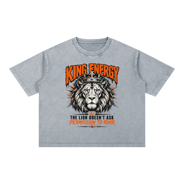Lions Roar Mineral Wash Boxy Cotton T-Shirt