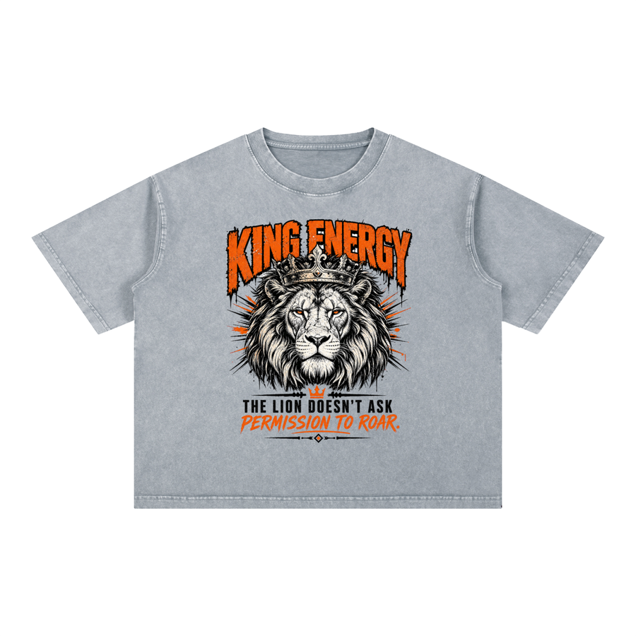 Lions Roar Mineral Wash Boxy Cotton T-Shirt