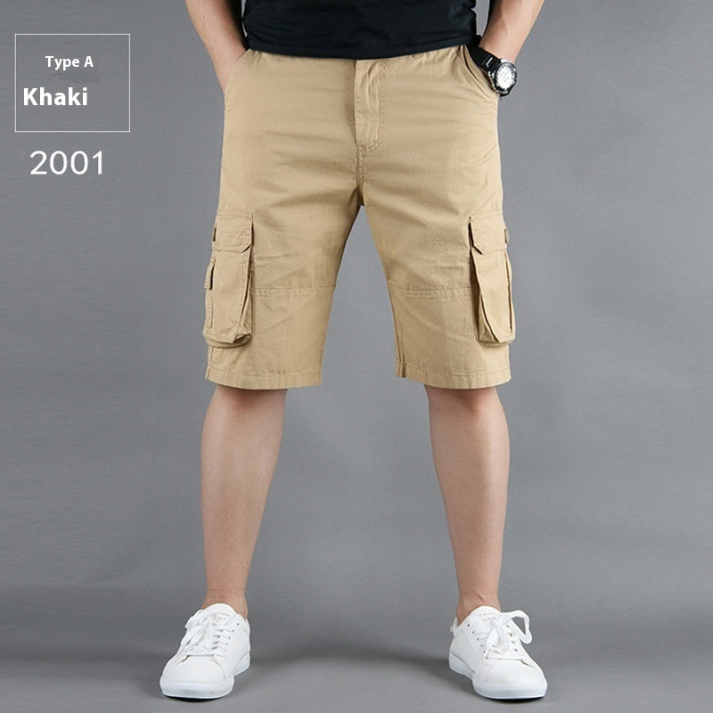 Summer Multi-pocket Workwear Shorts For Men