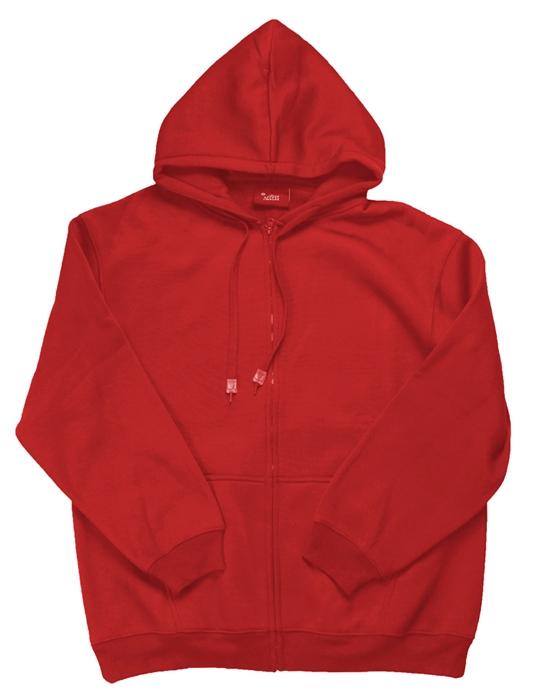 Fleece Zipdown Hoodie - Red