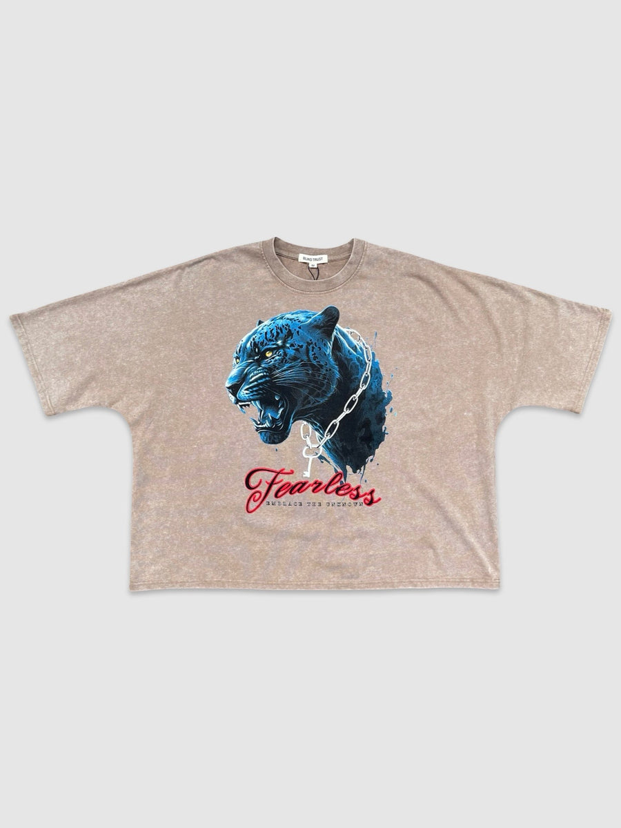 Fearless Crop Tee - Khaki Wash