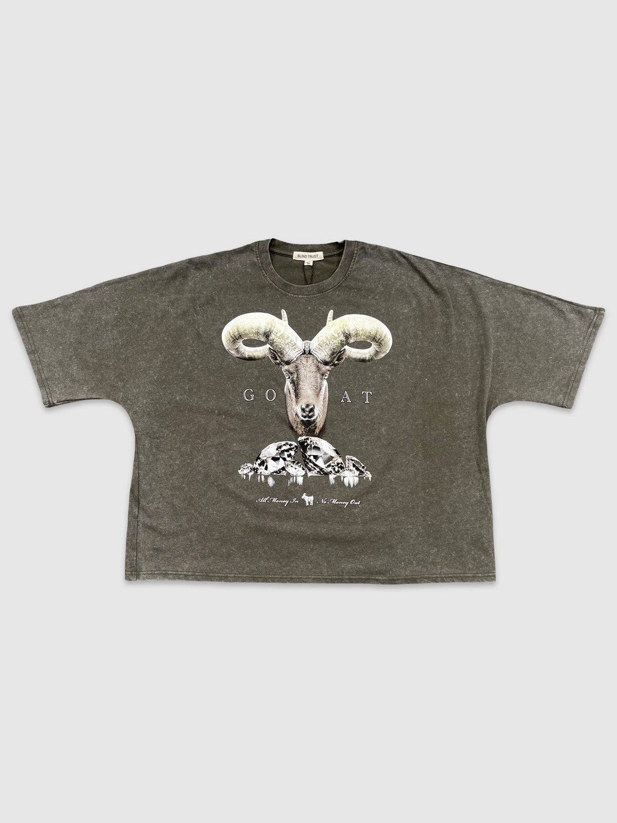 GOAT Crop Tee - Olive Wash