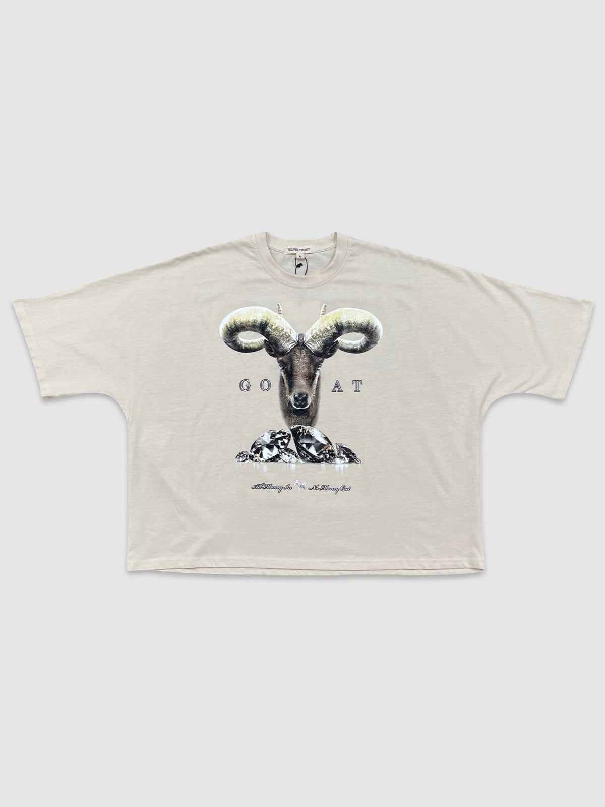 GOAT Crop Tee - Cream Wash