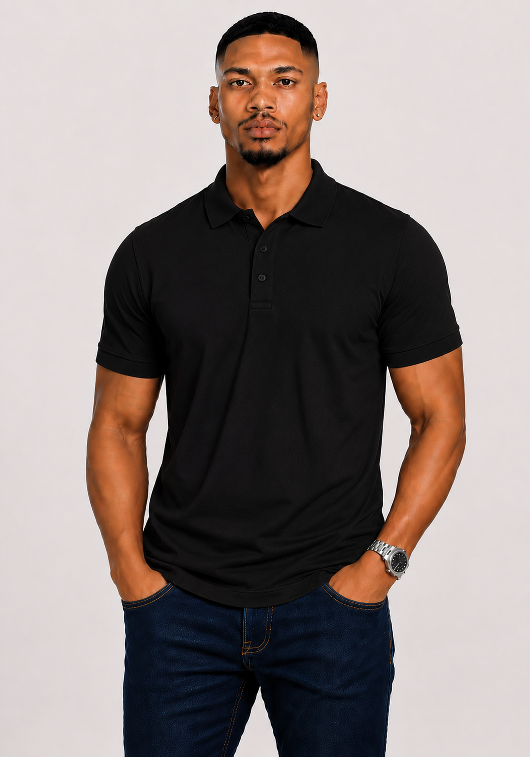 Men's 3-Button Pique Polo Shirt