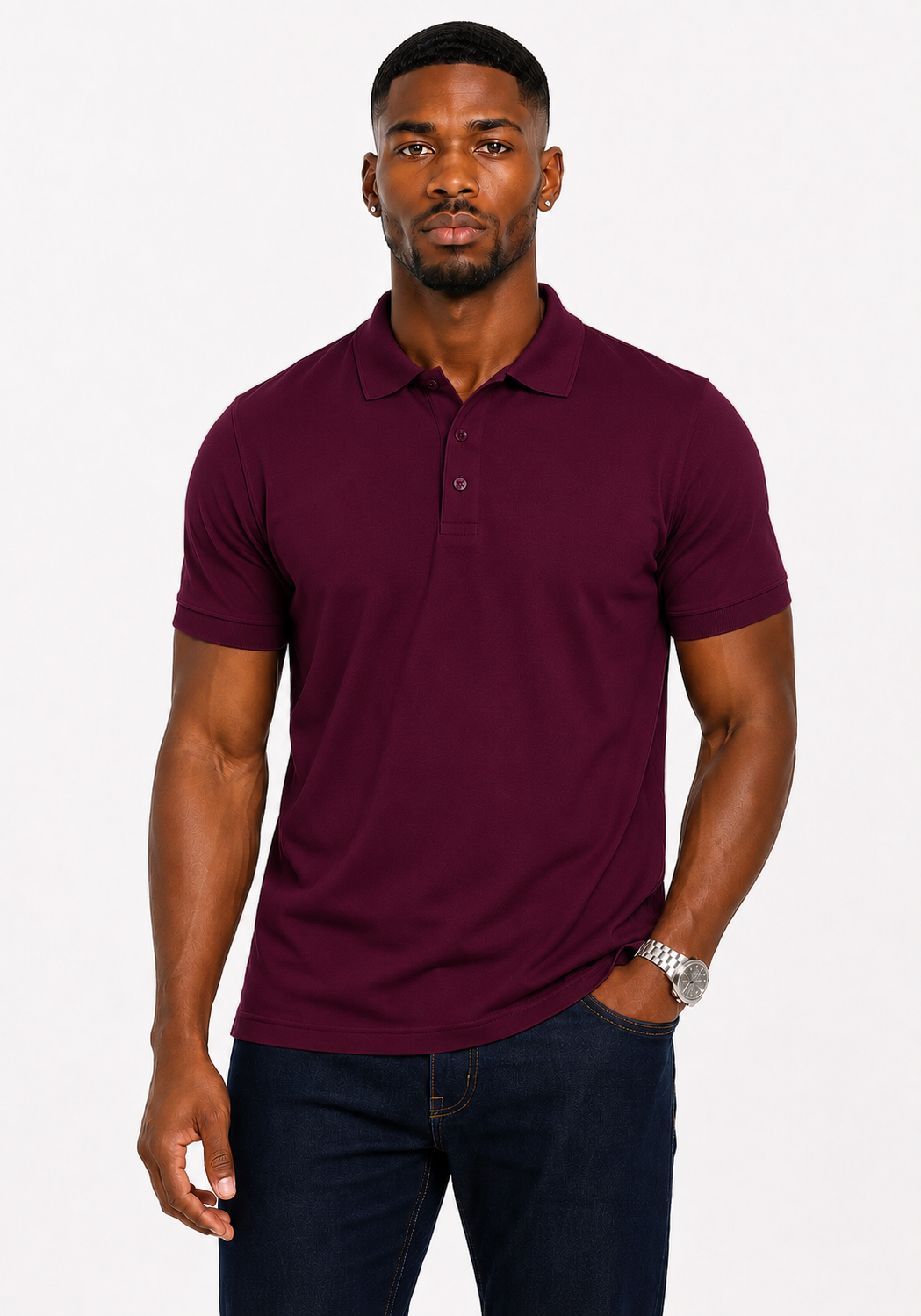 Men's 3-Button Pique Polo Shirt