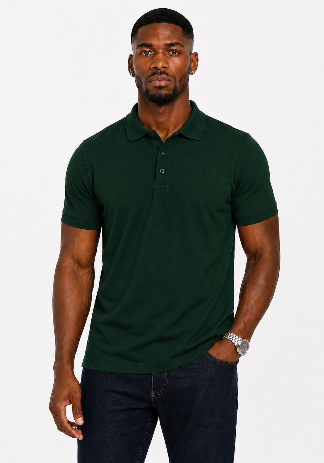 Men's 3-Button Pique Polo Shirt