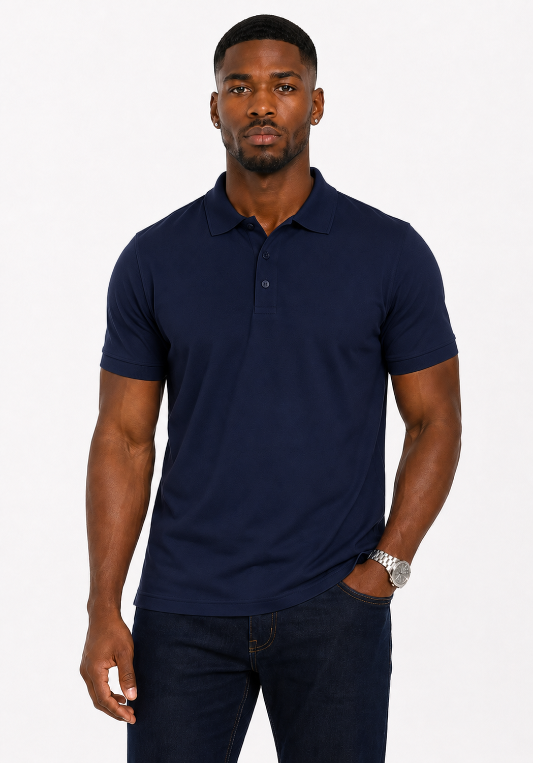 Men's 3-Button Pique Polo Shirt