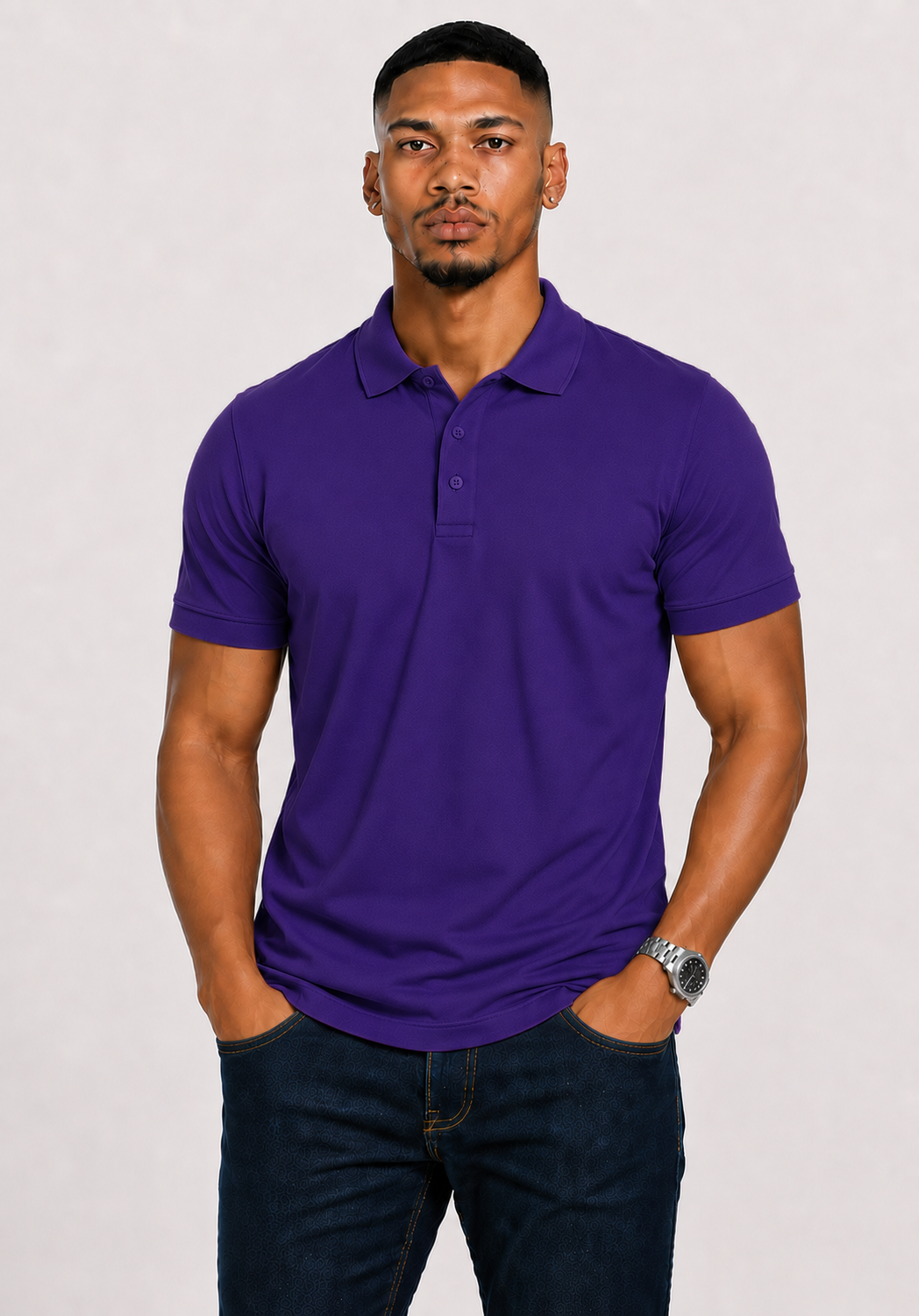 Men's 3-Button Pique Polo Shirt