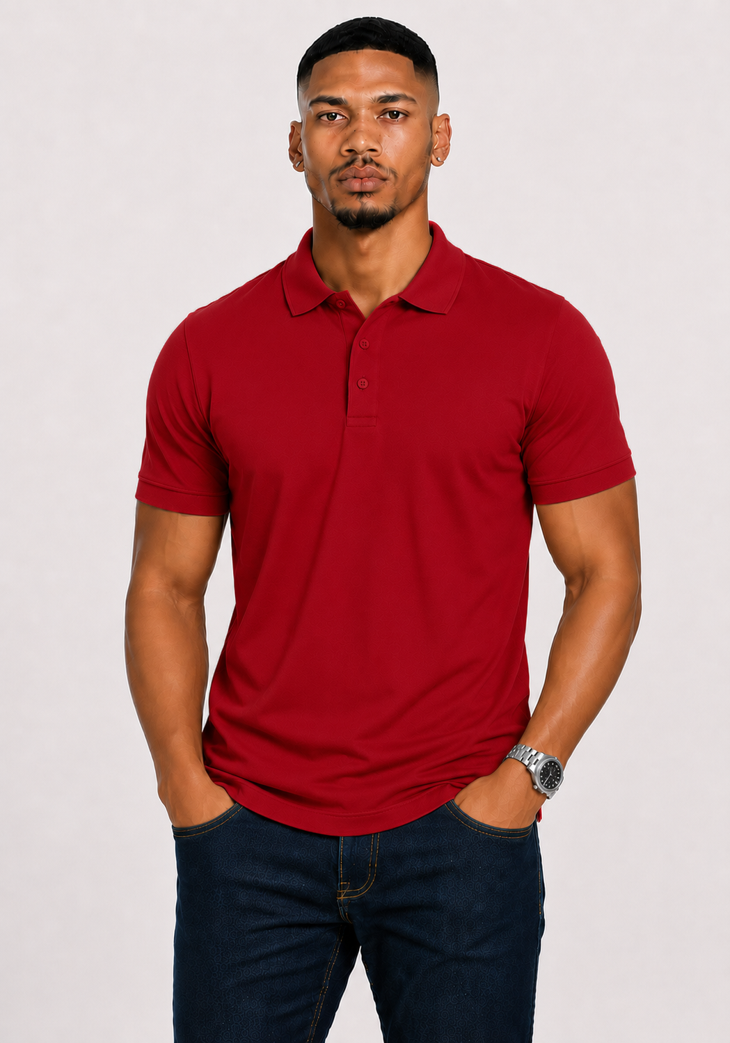 Men's 3-Button Pique Polo Shirt