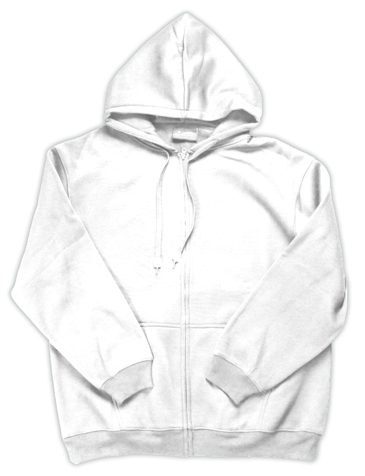 Fleece Zipdown Hoodie - White
