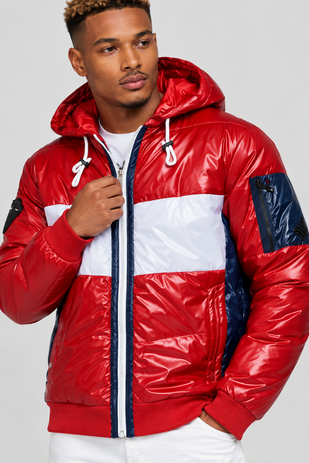 Color Block Puffer Jacket