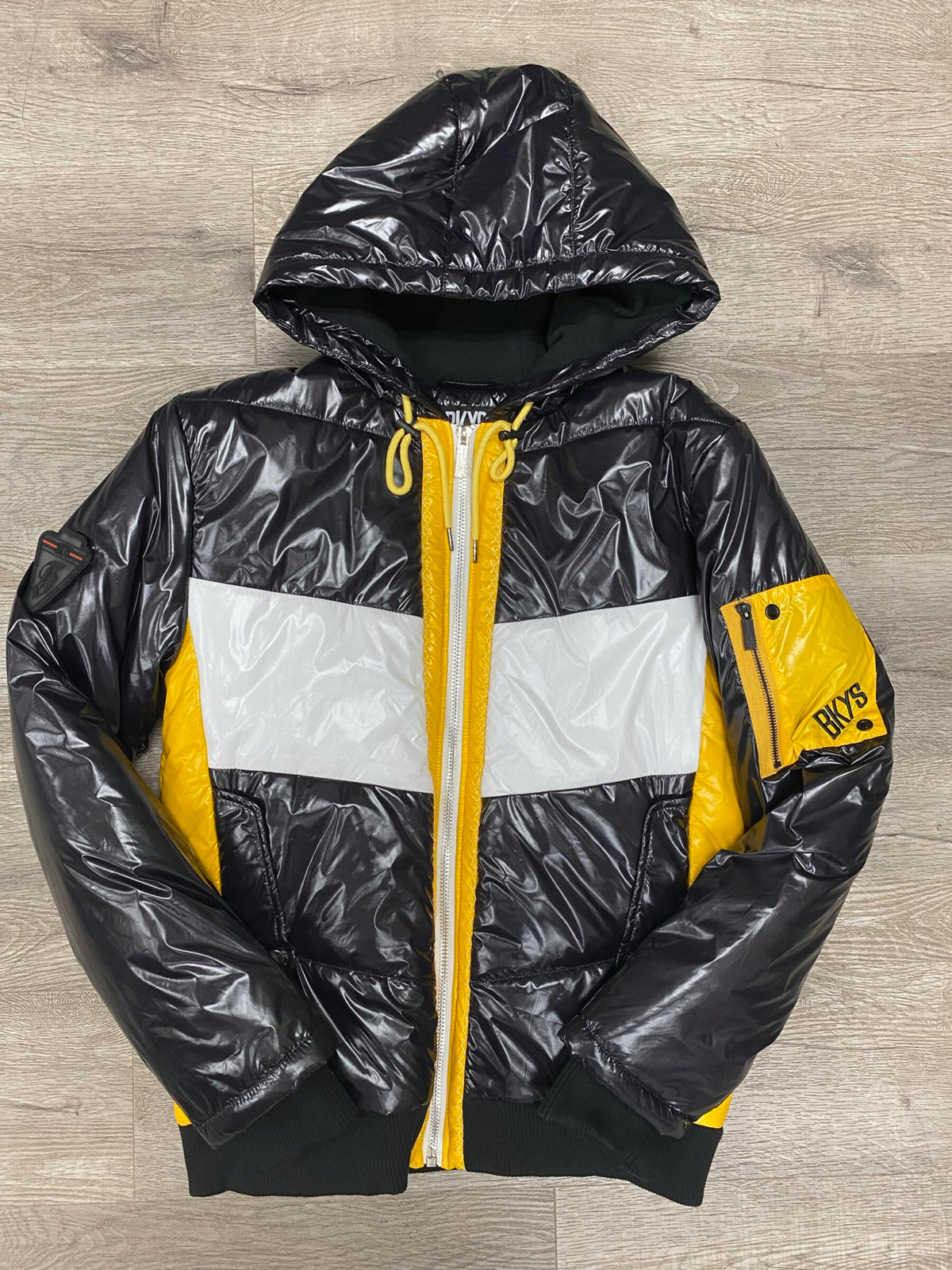 Color Block Puffer Jacket - Black