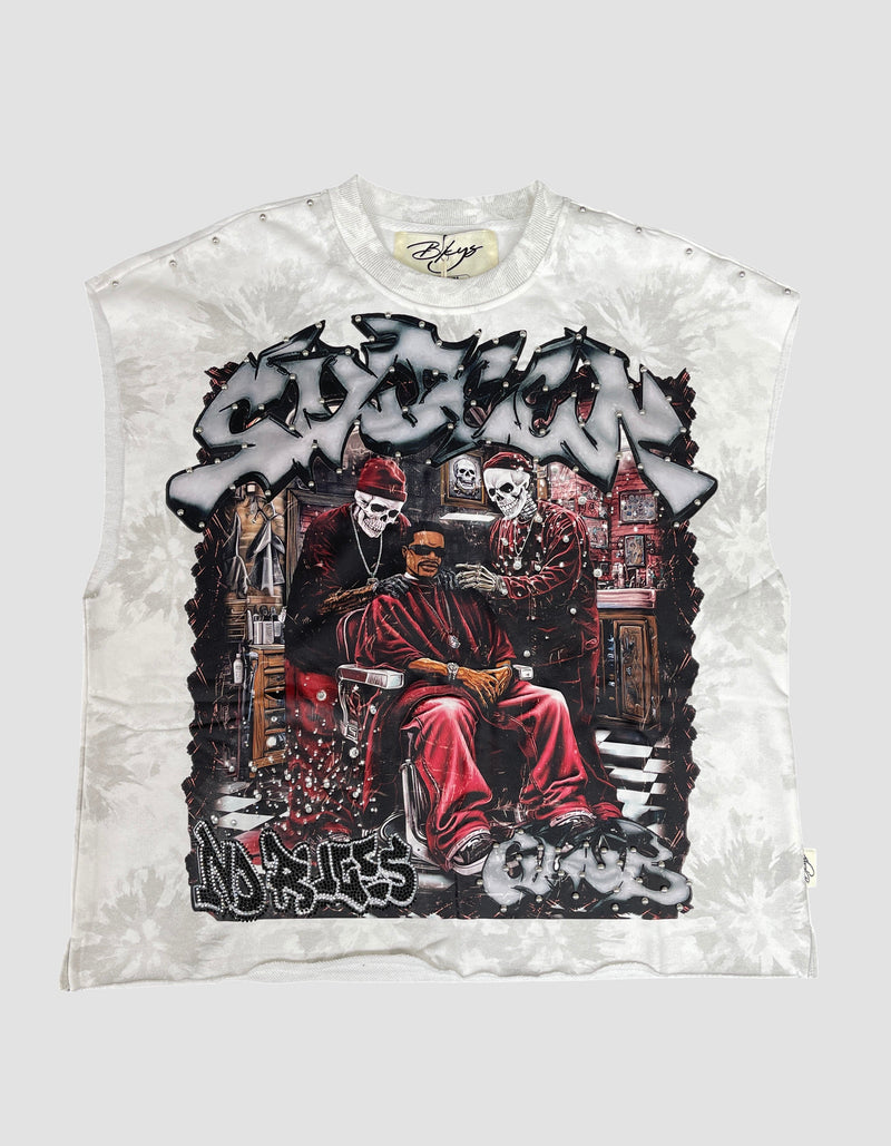 Men's Sinner Club Tie-Dye Sleeveless Muscle Crop Tee — alternate view