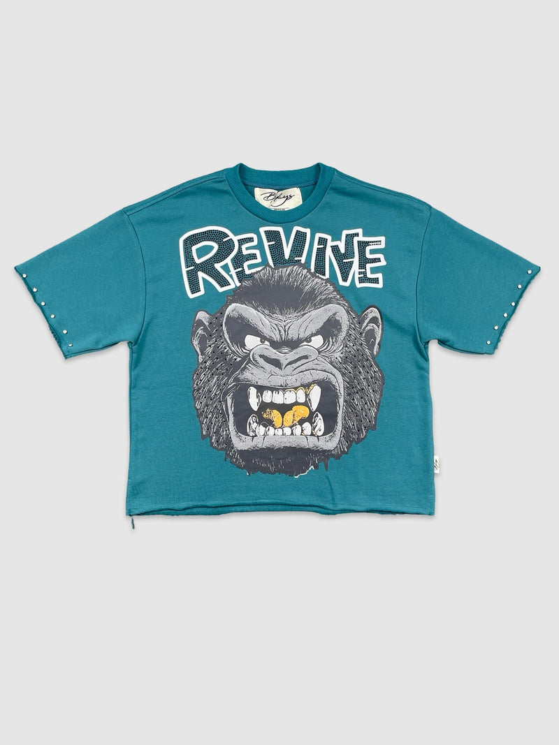 Revive Cropped Tee - Deep Green