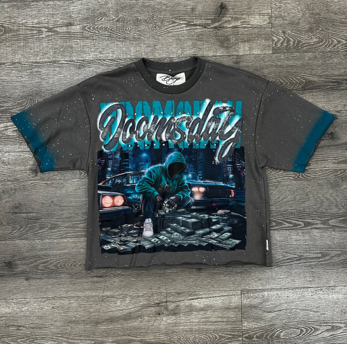 Dooms Day Cropped Tee - Grey