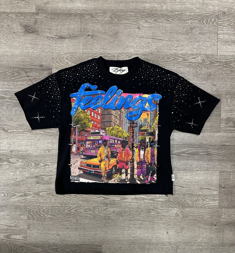 Feelings Cropped Tee - Black