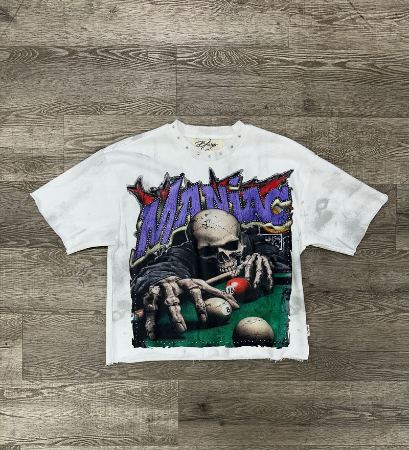 Men's Maniac Skeleton Pool Graphic Cropped Tee — alternate view