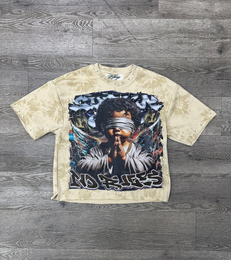 Sinner Club Cropped Tee - Beige