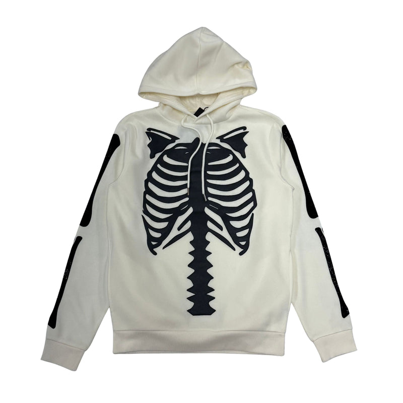 Ribcage Puff Print Fleece Hoodie - Natural