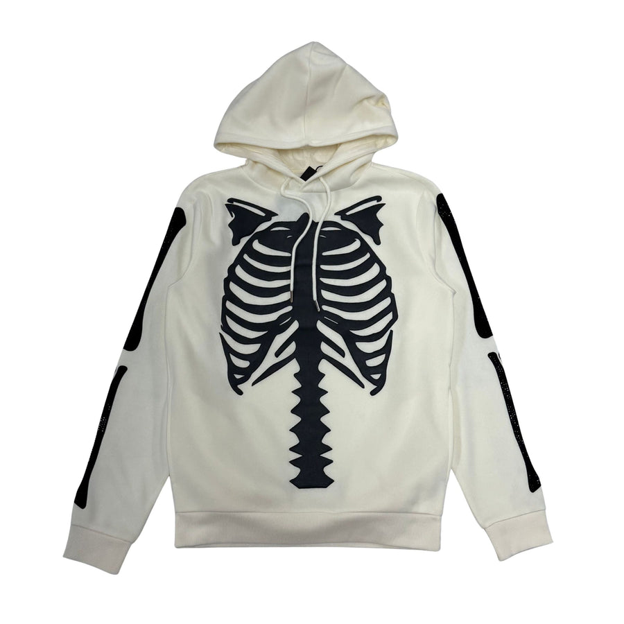 Ribcage Puff Print Fleece Hoodie - Natural
