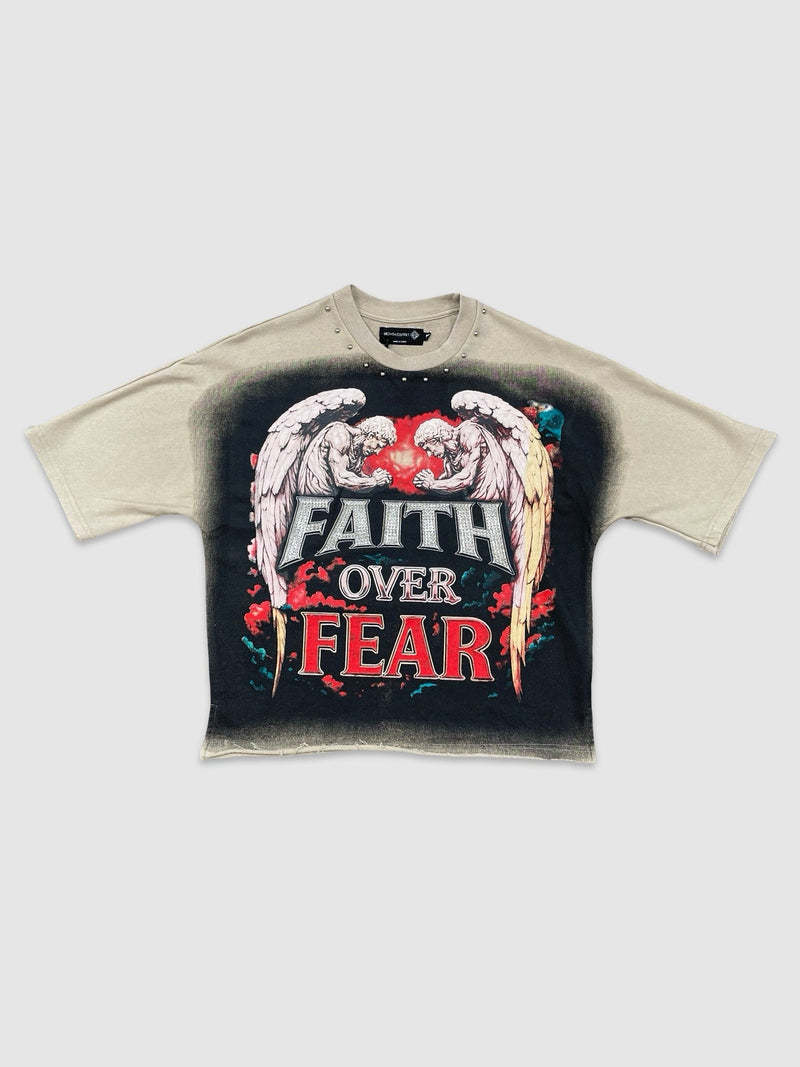 Faith French Terry Crop Tee - Wash Khaki