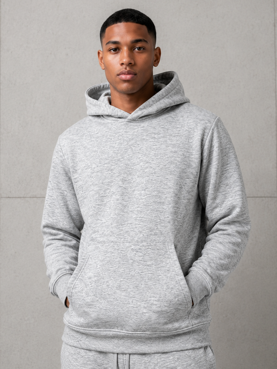 Solid Pullover Fleece Hoody
