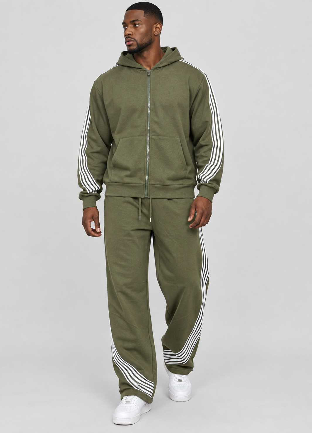 Stripe Baggy Fleece Pants
