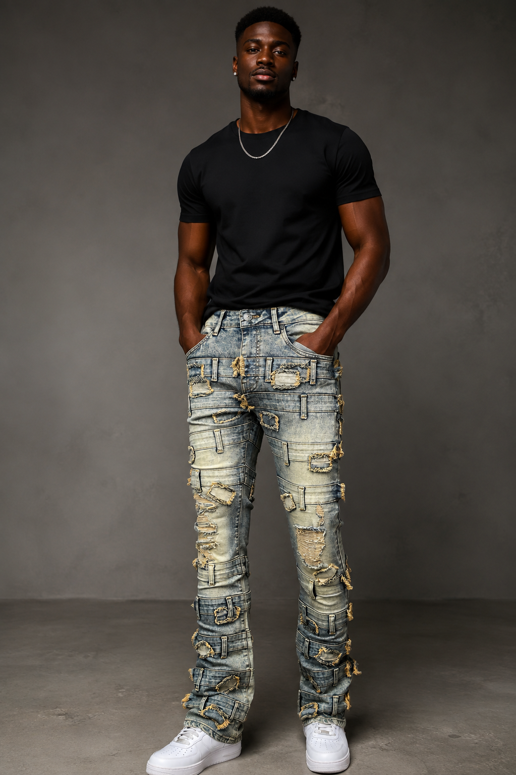 Belted Stack Pants