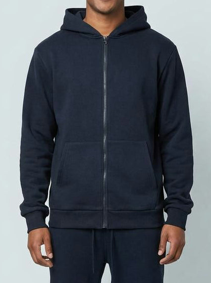 Zipdown Fleece Hoody - Black