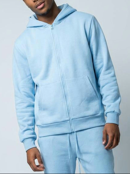 Zipdown Fleece Hoody - Sky