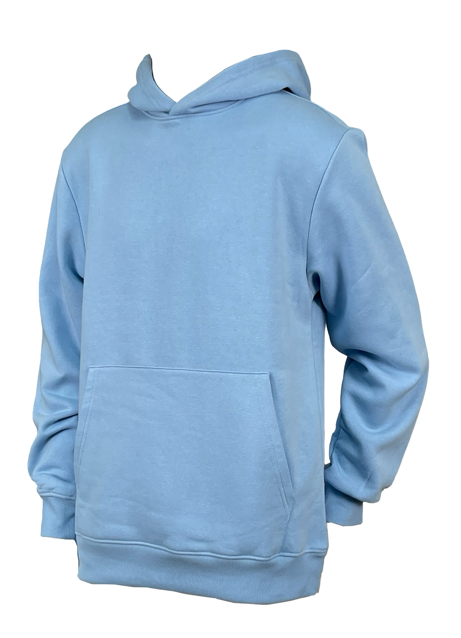 Solid Pullover Fleece Hoody - Sky