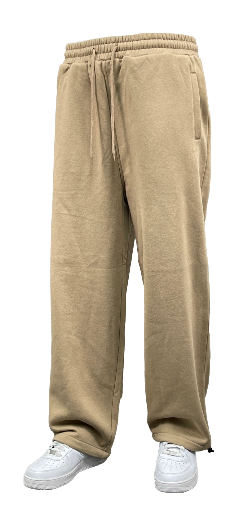 Men's Solid Baggy Wide Leg Fleece Sweatpants — alternate view
