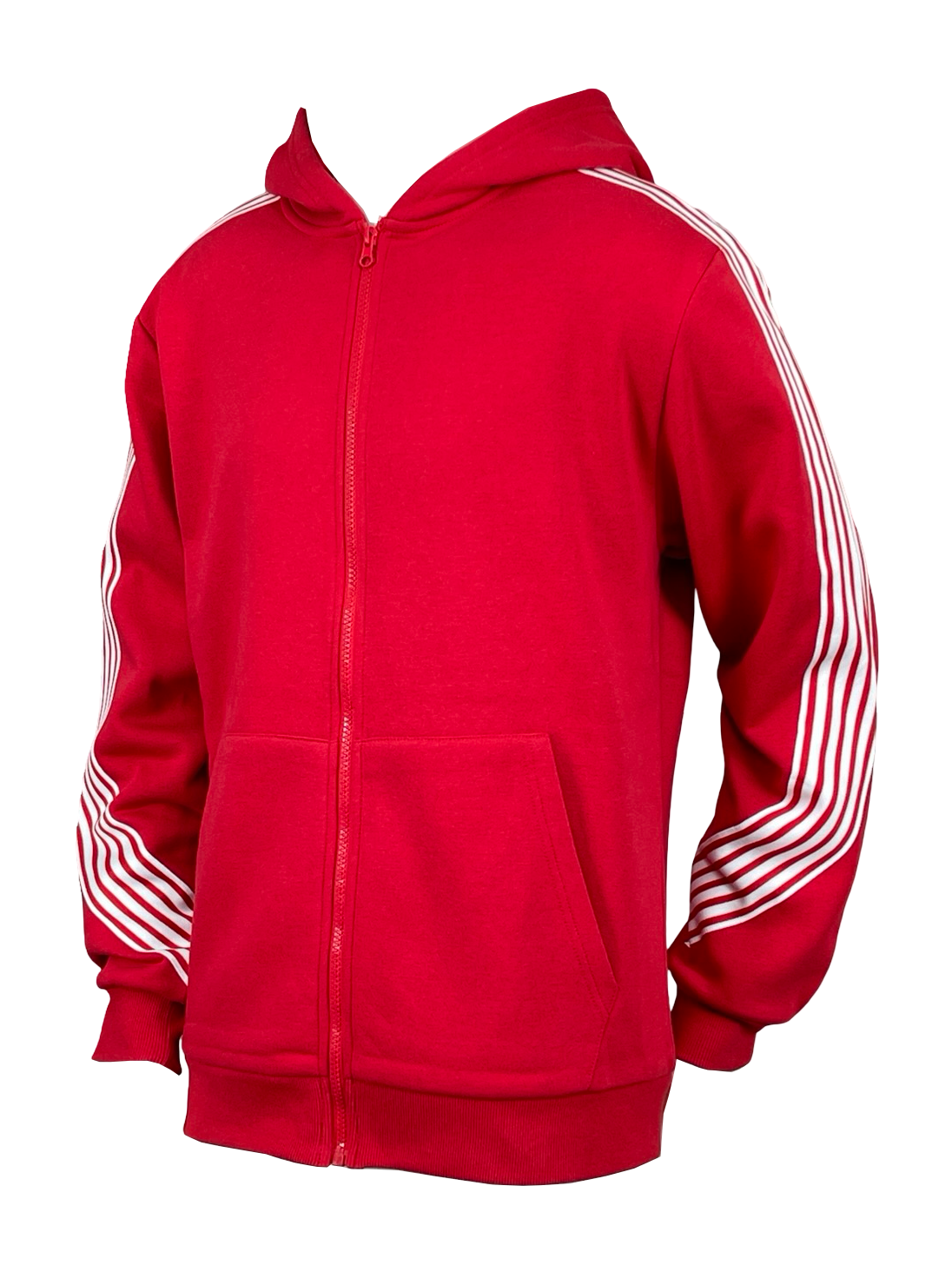 Stripe Fleece Hoody - Red