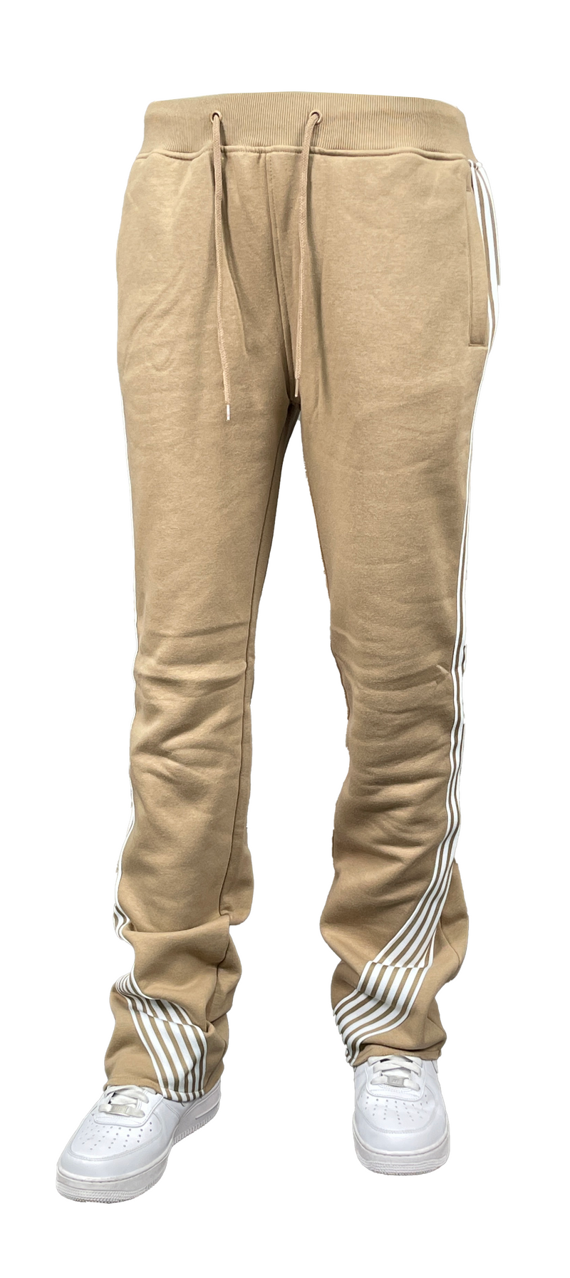 Men's Stripe Stacked Flare Fleece Sweatpants — alternate view