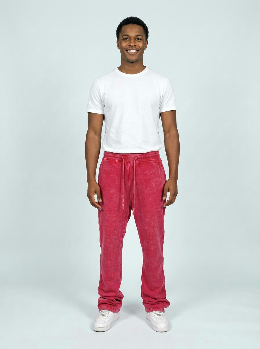 Acid Wash Stack Fleece Pants